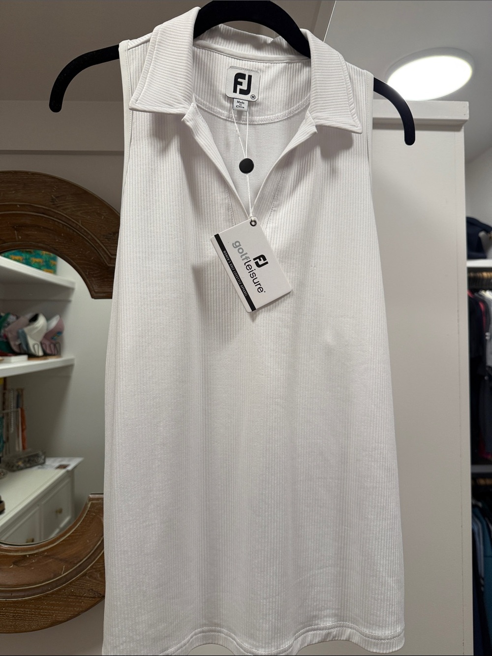 FootJoy White Sleeveless Collared Golf Top